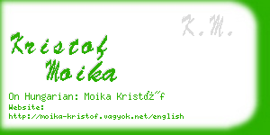 kristof moika business card